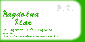 magdolna klar business card